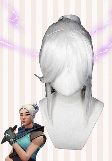 Valorant Jett Silver Cosplay Wig