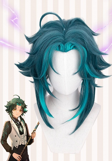 Genshin Impact Genshin Concert Xiao Green Cosplay Wig