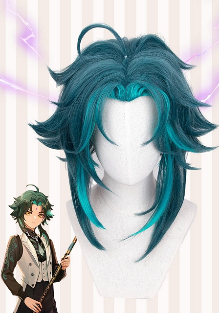Genshin Impact Genshin Concert Xiao Green Cosplay Wig