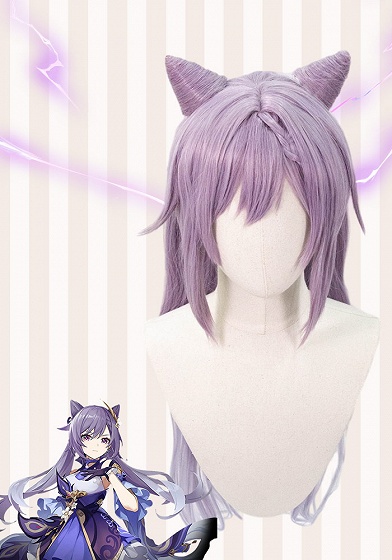 Genshin Impact Keqing Purple Cosplay Wig