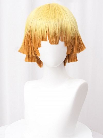Demon Slayer: Kimetsu No Yaiba Zenitsu Agatsuma Yellow to Orange Cosplay Wig
