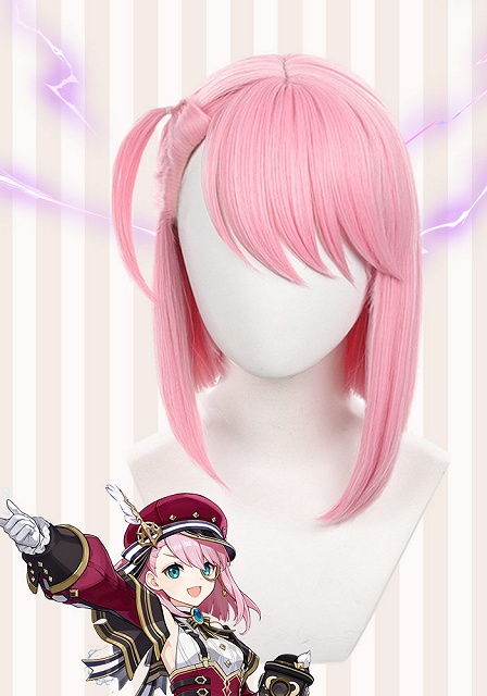 Genshin Impact Charlotte Pink Cosplay Wig
