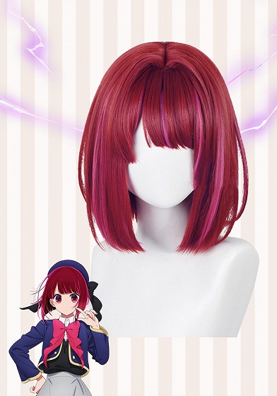Oshi no Ko Kana Arima Dark Red Cosplay Wig