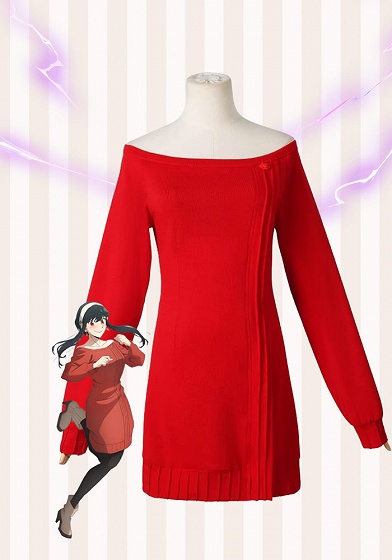 Spy × Family Yor Forger Red Sweater Cosplay Costume