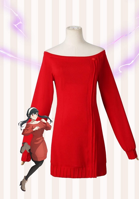 Spy × Family Yor Forger Red Sweater Cosplay Costume