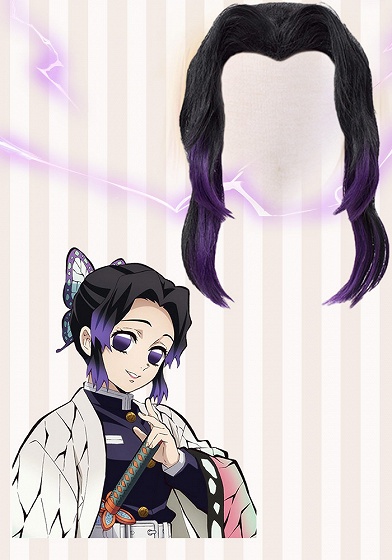 Demon Slayer: Kimetsu no Yaiba Shinobu Kocho Black and Purple Cosplay Wig