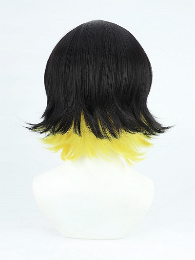 Blue Lock Meguru Bachira Black to Yellow Ombre Cosplay Wig