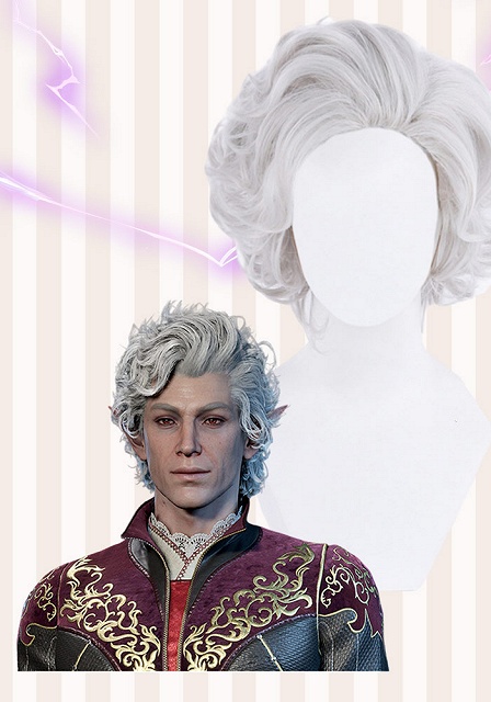 Baldur's Gate Astarion Silver Gray Cosplay Wig