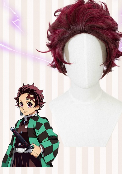  Demon Slayer: Kimetsu no Yaiba Tanjiro Kamado Cosplay Wig