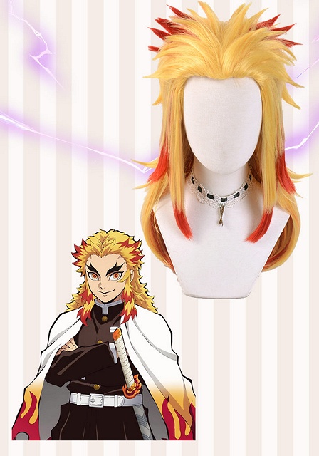 Demon Slayer: Kimetsu no Yaiba Kyojuro Rengoku Cosplay Wig