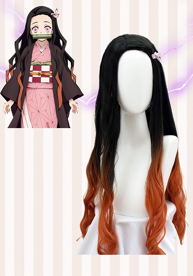 Demon Slayer: Kimetsu no Yaiba Nezuko Kamado Black to Orange Cosplay Wig