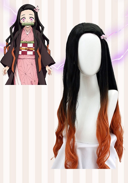 Demon Slayer: Kimetsu no Yaiba Nezuko Kamado Black to Orange Cosplay Wig