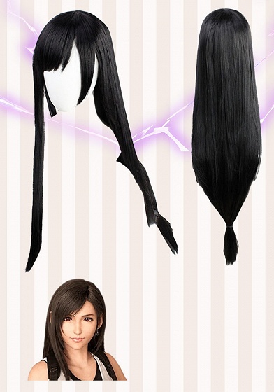 Final Fantasy VII Remake Tifa Lockhart  Black/Dark Brown Cosplay Wig