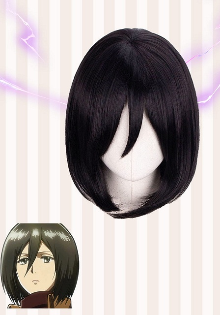 Attack on Titan Training Corps Mikasa Ackerman Black Cosplay Wig