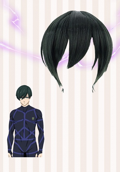 Blue Lock Rin Itoshi Dark Green Cosplay Wig