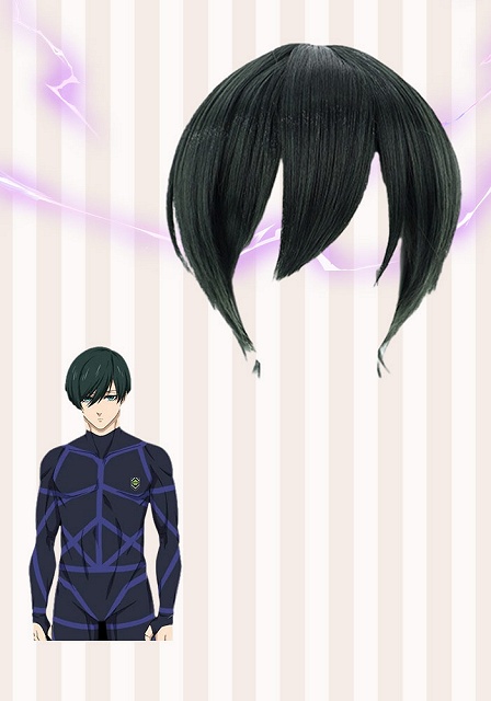 Blue Lock Rin Itoshi Dark Green Cosplay Wig