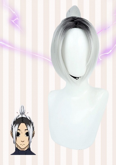Blue Lock Gin Gagamaru Black to White Ombre Cosplay Wig