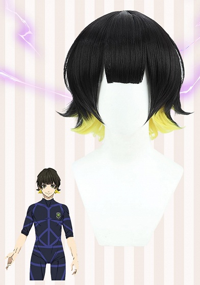 Blue Lock Meguru Bachira Black to Yellow Ombre Cosplay Wig
