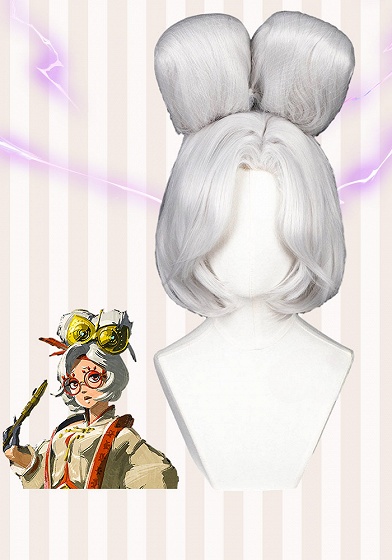 The Legend of Zelda: Tears of the Kingdom Purah Silver White Cosplay Wig