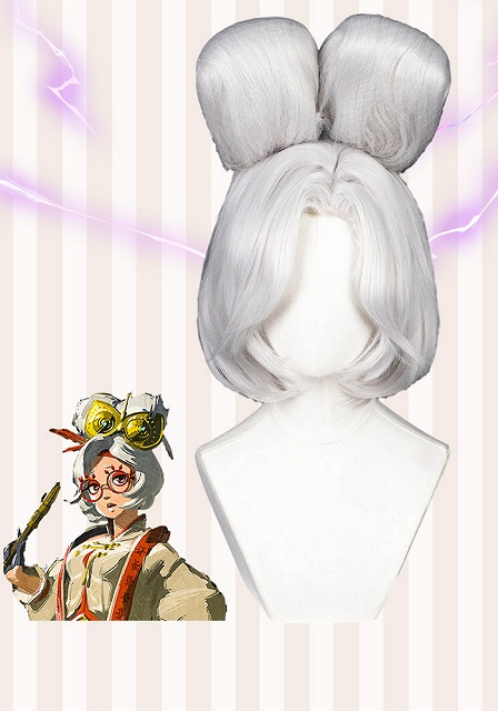 The Legend of Zelda: Tears of the Kingdom Purah Silver White Cosplay Wig