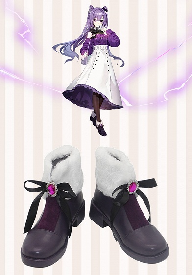 Genshin Impact Keqing Cosplay Shoes