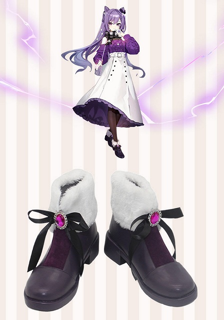 Genshin Impact Keqing Cosplay Shoes