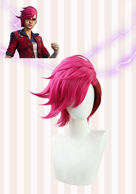 League of Legends Arcane Vi Red Cosplay Wig