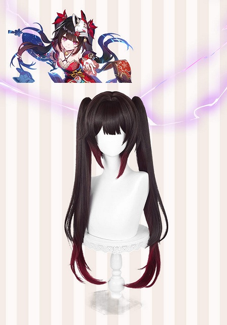 Honkai: Star Rail Sparkle Black to Red Ombre Cosplay Wig