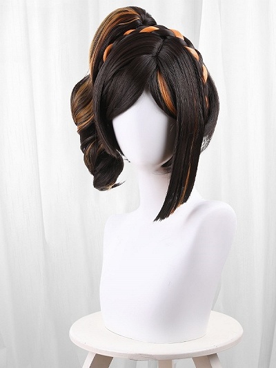 Genshin Impact Chiori Black and Orange Cosplay Wig