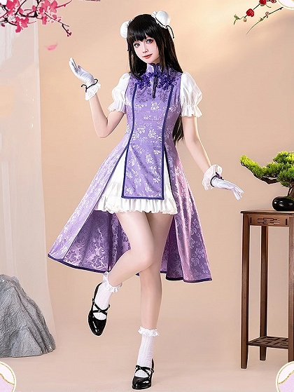 Puella Magi Madoka Magica Homura Akemi  Cheongsam Cosplay Costume