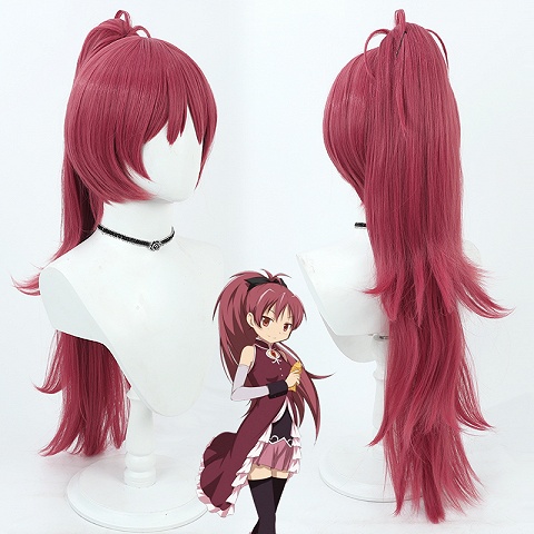 Puella Magi Madoka Magica Kyoko Sakura Claret Cosplay Wig