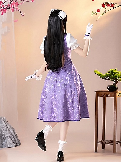 Puella Magi Madoka Magica Homura Akemi  Cheongsam Cosplay Costume