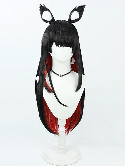 Blue Archive Wakamo Kosaka Black to Red Cosplay Wig