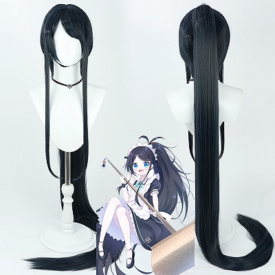 Blue Archive Tendou Alice Black Cosplay Wig