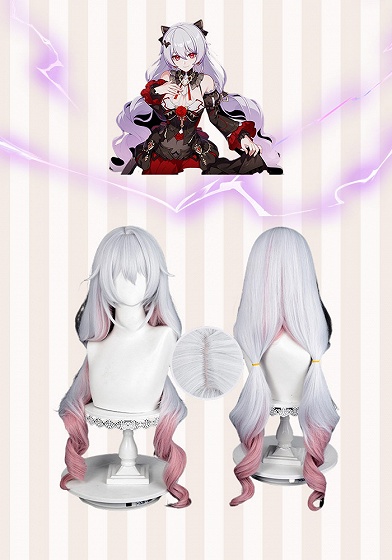 Honkai Impact 3rd  Lunar Vow: Crimson Love Theresa Apocalypse White to Pink Ombre Cosplay Wig