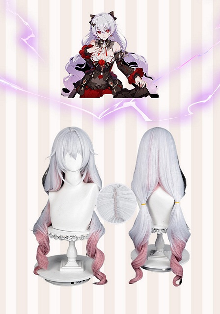 Honkai Impact 3rd  Lunar Vow: Crimson Love Theresa Apocalypse White to Pink Ombre Cosplay Wig