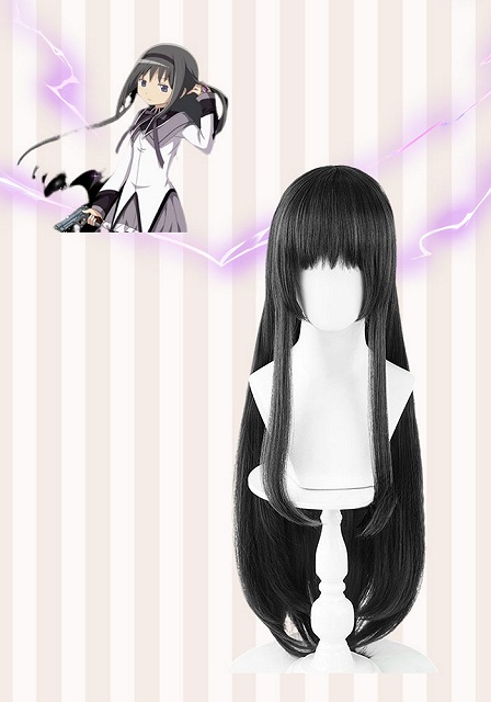 Puella Magi Madoka Magica Homura Akemi Dark Grey CosplayWig