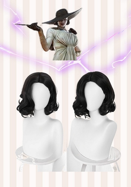  Resident Evil 8 Remake Alcina Dimitrescu Black Cosplay Wig