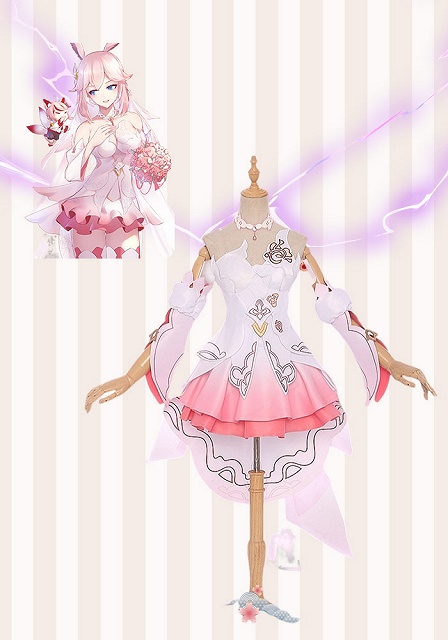 Honkai Impact 3rd  Yae Sakura Wedding Dress Cosplay Costume 