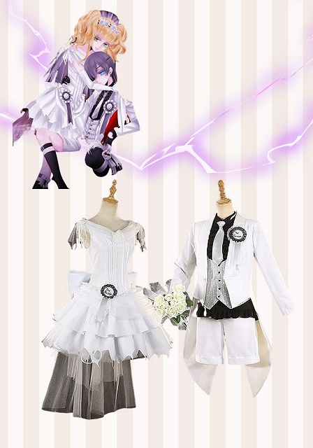 Black Butler Ciel Phantomhive/Elizabeth Midford Wedding White Gown Cosplay Costume