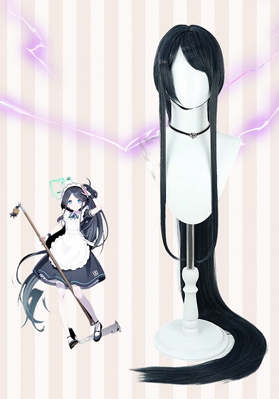 Blue Archive Tendou Alice Black Cosplay Wig