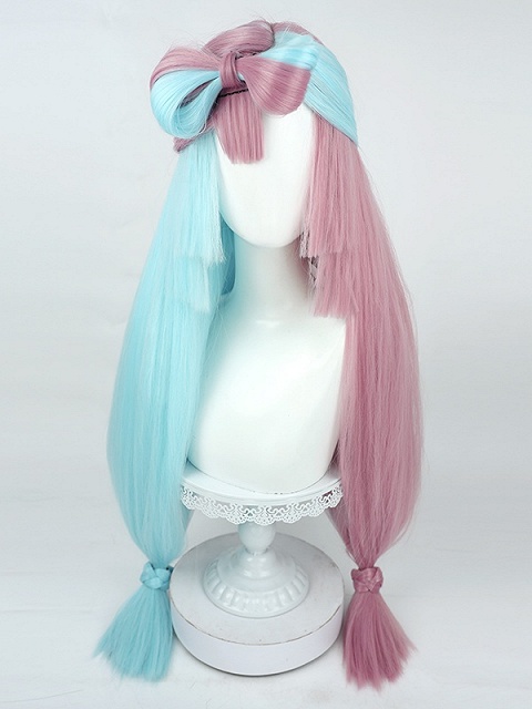 Pokemon Scarlet and Violet Iono Blue and Pink Cosplay Wig