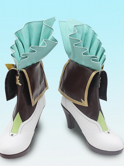 Honkai: Star Rail Firefly Green to White Gradient Color Cosplay Shoes