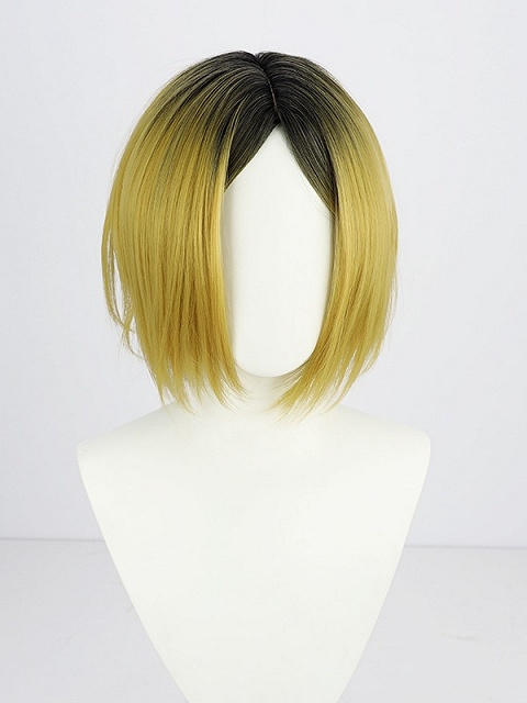Haikyu!! Nekoma High No.5 Kenma Kozume Black to Yellow Cosplay Wig 