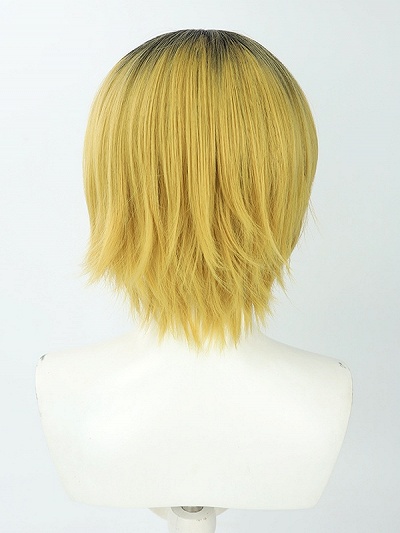 Haikyu!! Nekoma High No.5 Kenma Kozume Black to Yellow Cosplay Wig 