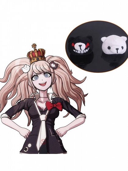 Danganronpa Junko Enoshima Monokuma Plush Hairclips Cosplay Props