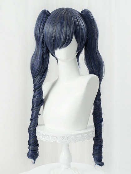 Black Butler Ciel Phantomhive Blue Double Ponytail Cosplay Wig