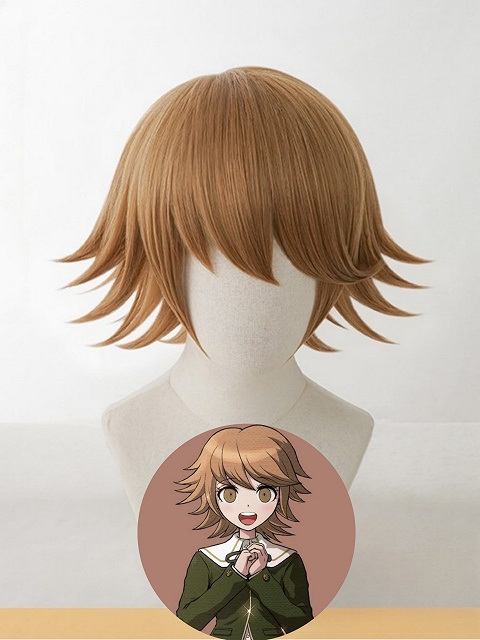Danganronpa Chihiro Fujisaki Light Brown Cosplay Short Wig
