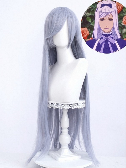 Black Butler Hannah Annafellows Cosplay Silver Long Straight Wig