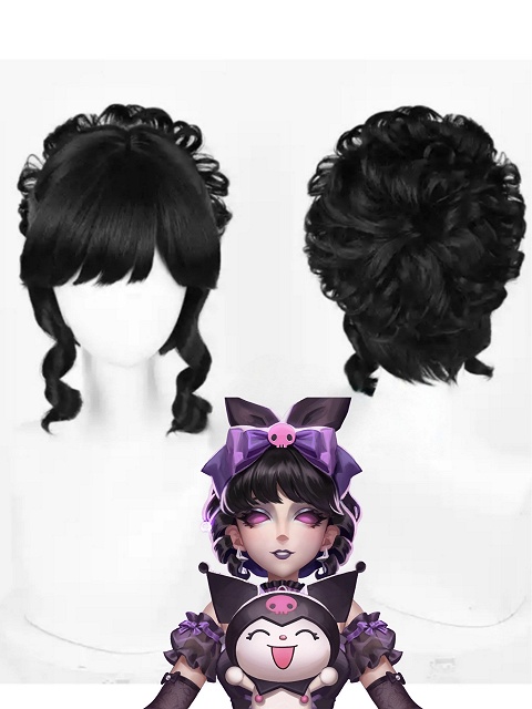 Identity V Bloody Queen Mary Cosplay Merry Kuromi Costume Black Wig